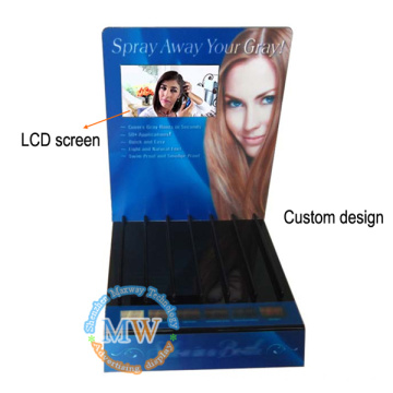 Custom design 7 inch LCD screen free standing acrylic advertising display